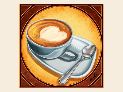 Over a cup of Coffee! cafe coffee coffee love digital art game art illustration painting retro vintage