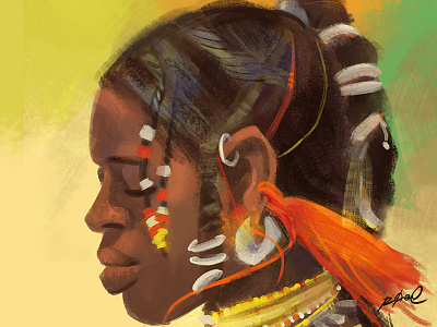 African Princess artwork digitalart gameart illustration painting portraitpainting princess rkamalart