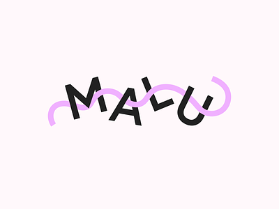 MALU logo black logo pastel ribbon type