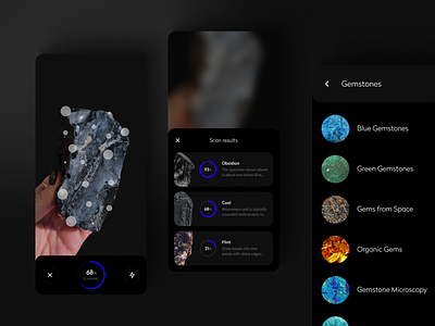 Database of minerals with the possibility of scanning