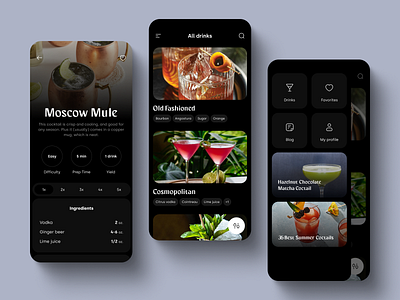 Mobile app with drink recipes