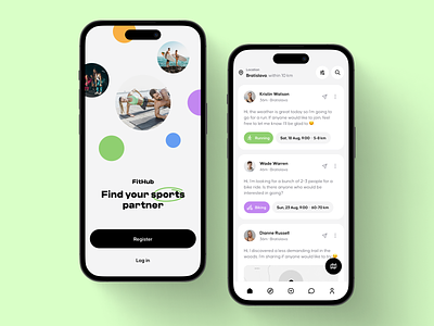 Find your sports partner | Mobile App activities app app design clean design figma fitness friends interface ios partner running sport trends ui ui ux user experience user interface ux workout