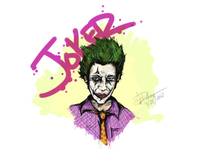 Quick Joker Sketch batman bruce wayne character card cintiq 24hd comics dark knight dark knight rises dc dc comics heath ledger ironman joker marvel marvel comics tony stark