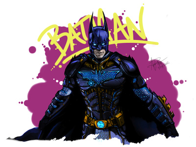 Stark Powered Batman Concept avengers batman bruce wayne character card cintiq 24hd comics dark knight dc dc comics ironman marvel marvel comics tony stark