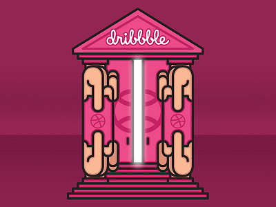 I wonder what's inside... column columns debut dribbble first invite invited shot stairs temple ticket