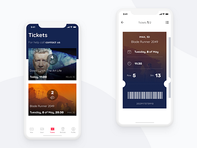 Cinema tickets app cinema design mobile tickets ui ux