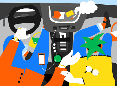 Car Ride art clean illustration illustrator minimal vector