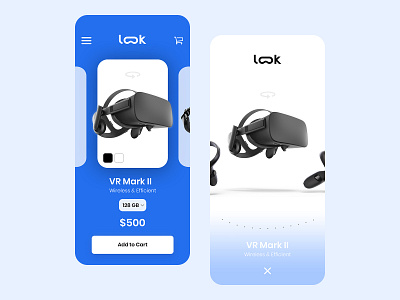 Look VR Store App daily ui ecommerce ui mobile app mobile shop ui mobile ui shop ui store ui ui ui design vr app vr headset shop ui vr headset ui vr mobile vr mobile app vr ui