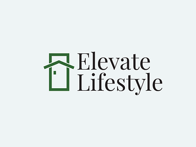 Elevate Lifestyle arrow brand branding door elegant lifestyle logo logo design serif stylish