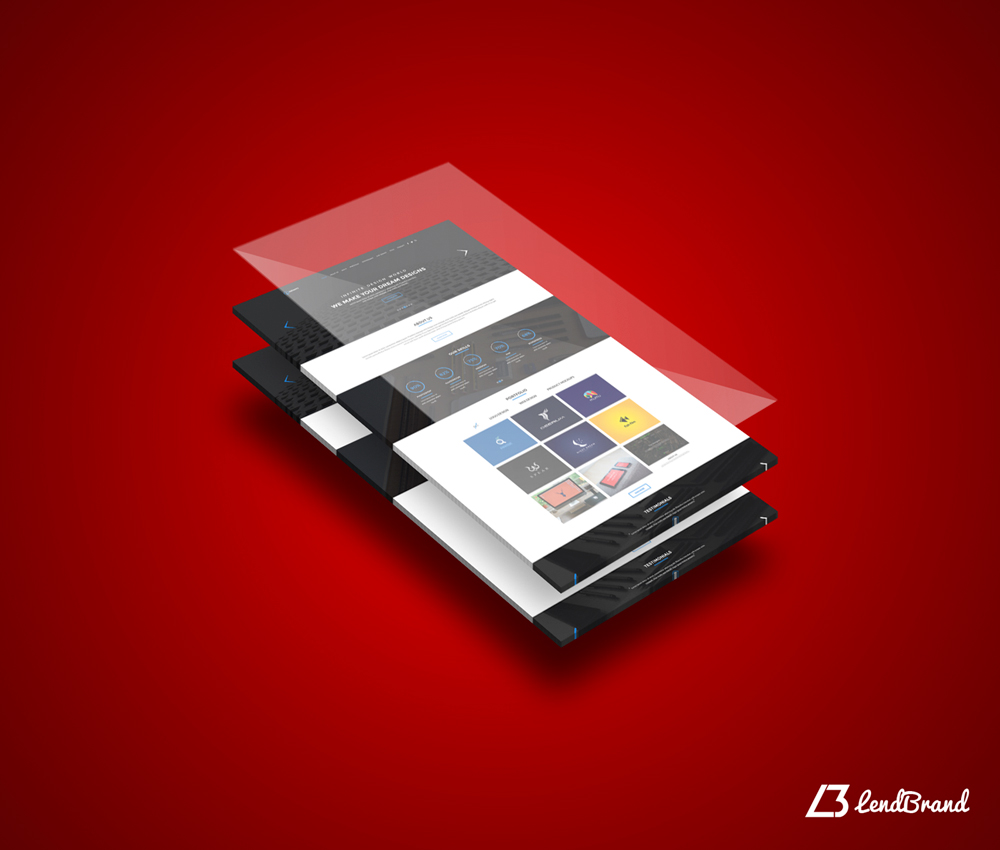 Download Free Perspective Screen Mockup by LendBrand on Dribbble