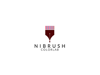 Nibrush Logo Design | For Sale brandcrowd branding brush logo colorful ink ink logo logo design logo sale nib nib logo pen
