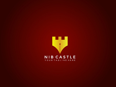 Nib Castle Logo Design abstract branding castle color logo logos modern nib template