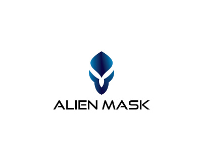 Alien Mask Logo abstract alien alien logo blue logo logo template mask shapes space superhero universe vector logos
