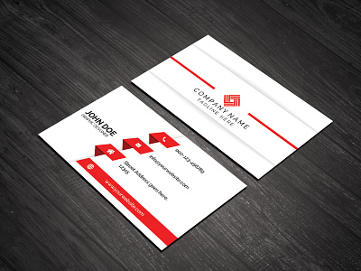 Red & White Print Ready Business Card Template branding business business card cmyk freepik identity print ready vector template visiting card