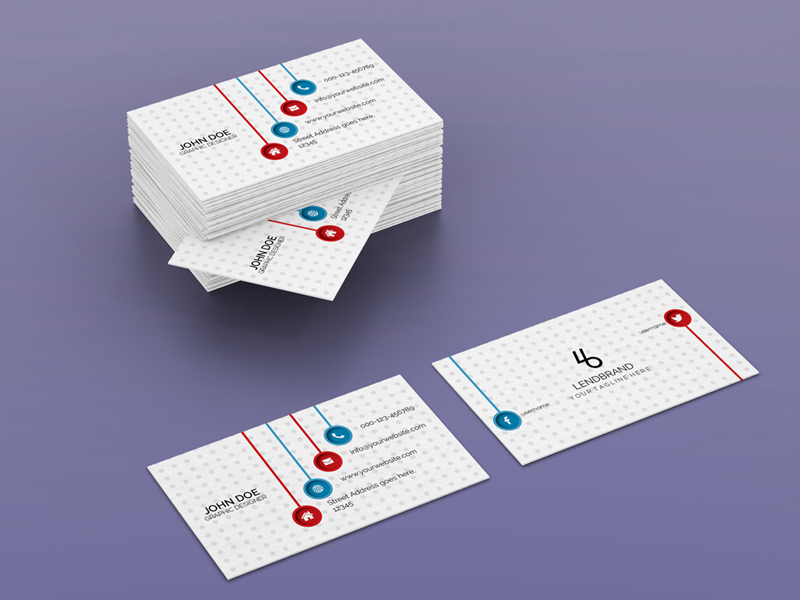 Download Free Horizontal Bulk Business Card Psd Mockup by LendBrand on Dribbble