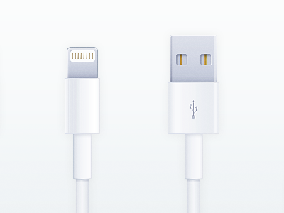 Lightning to USB cable illustration iphone iphone 5 lightning ui usb