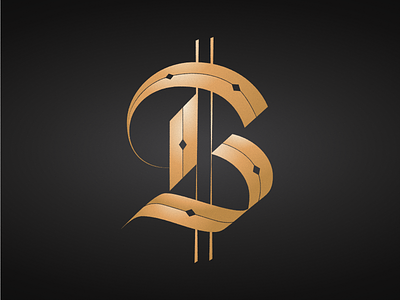 Bitcoin is digital gold bitcoin blackletter gold monogram ₿