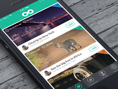 Activity Feed app application debut design feed flat ios iphone ui