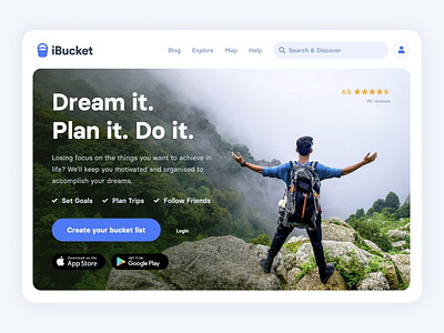 iBucket - Website app brand design flat landingpage ui ux web website website design