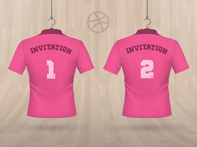 2x Dribbble Invite design draft dribbble invite invites join new player shirt