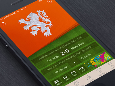 App Homescreen app dutch holland ios iphone match soccer team ui