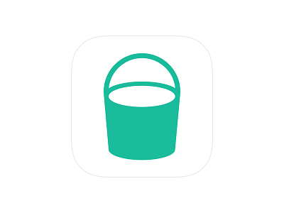 Bucket app bucket design flat green icon illustration ios iphone white