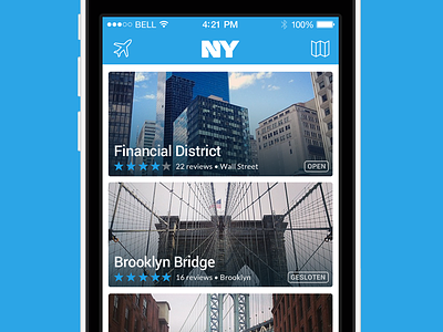NY List View app blue design flat icon ios iphone new york ny nyc