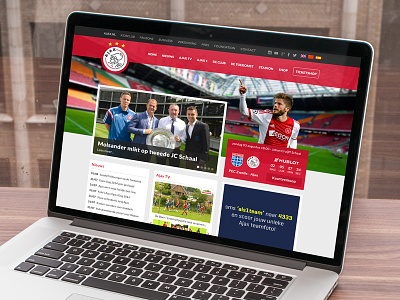 Ajax.nl Redesign ajax flat football macbook red redesign site soccer ui website