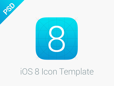 iOS 8 Icon Template @2x @3x app free freebie icon ios7 ios8 ipad iphone psd template