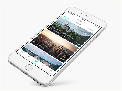 Explore app design explore flat green iphone ui ux white