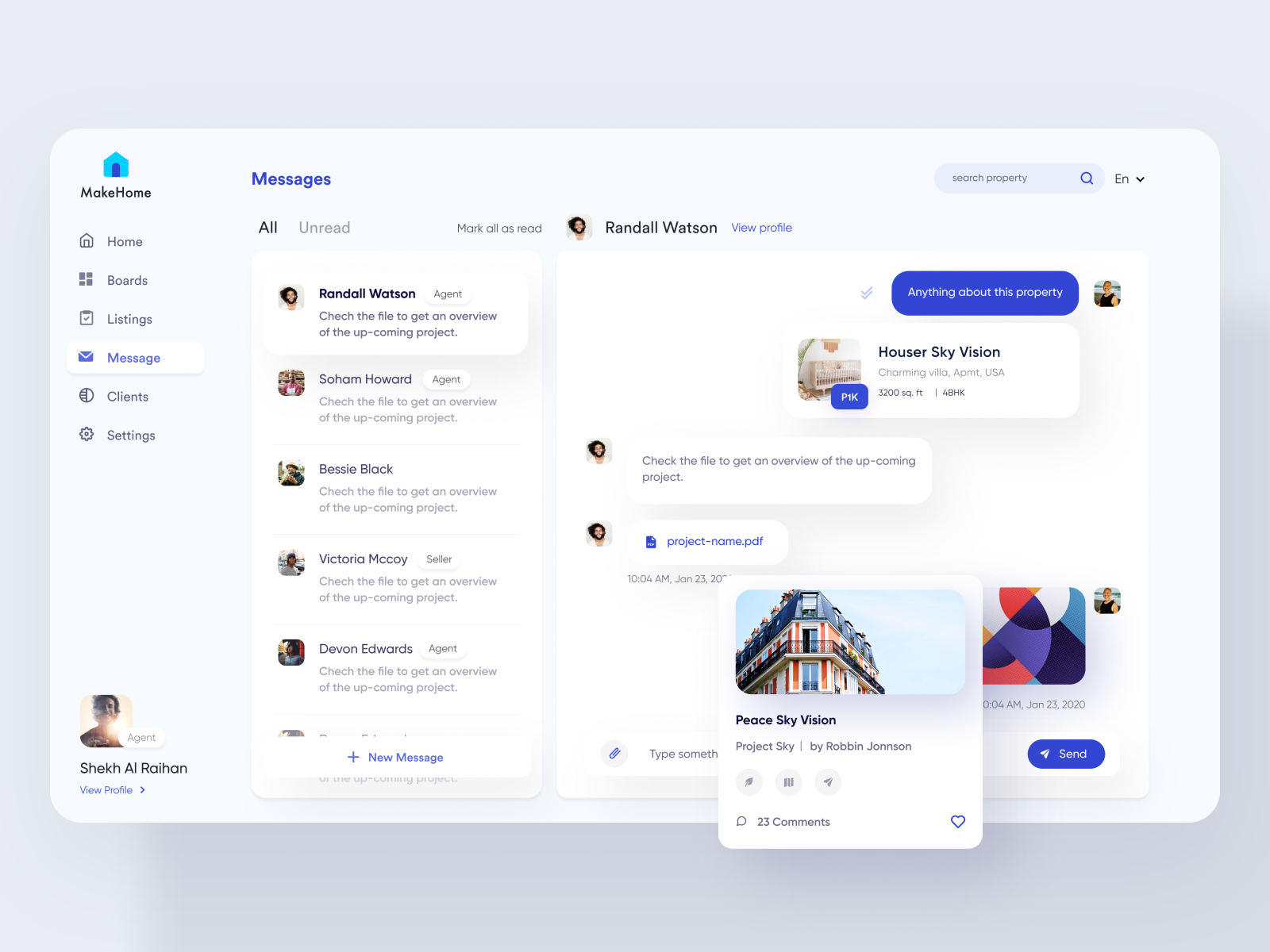 Real Estate - Message by Shekh Al Raihan for Ofspace UX/UI on Dribbble