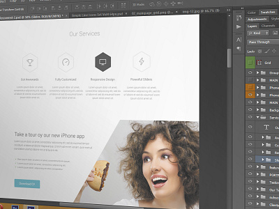 Working on One page PSD Template anglex colors flat psd template website