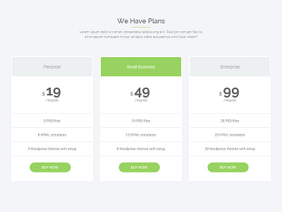 Pricing Table of AppEx Landing Page appex clean landing page pricing table ui