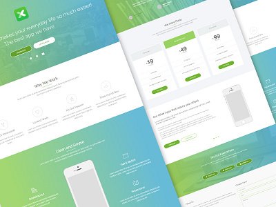 AppEx 1.1 One Page Parallax App Landing Page app gradient landing page onepage responsive template