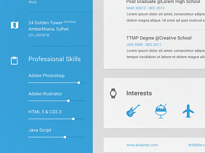 Personal Resume in Material Style cv design google design material print resume ui