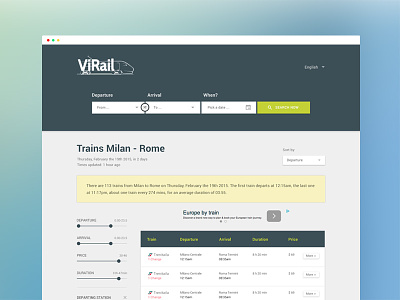 ViRail | Website Redesign with Google Material Design deviserweb material design redesign ui ux virail website