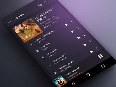 Music App Screen in Material Design app design material designs music plyer screens ui ux