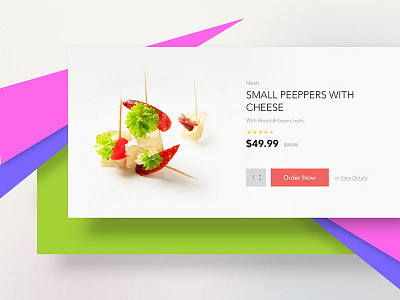 Card Food breakfast card cart dish food ui