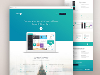 Startup Landing Page gradient landing landing page ui ux website