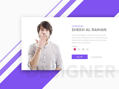 UX Designer Personal Card card cv profile ui designer ux designer