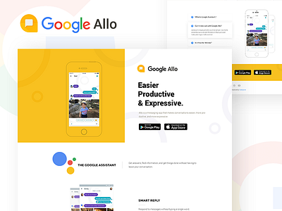 Google Allo | App Landing Page (concept) allo app landing google google design landing page product landing page ui ux