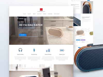 Dali Katch | Product Landing Page (concept) landing page product landing page. ui speaker ux webpage website design