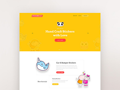 Stickerbuzz E Commerce Website Design colorful e commerce shop sticker ui website