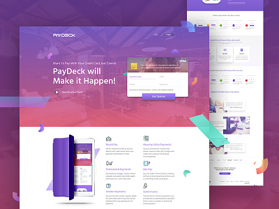 Paydeck | Landing Page Design bank card homepage landing page pay paydeck payment ui