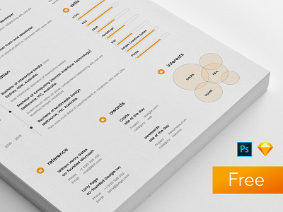 Sample Resume Template (sketch & PSD) cv free free resume freebie resume sample resume sketch resume