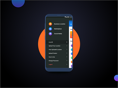 Navigation dark app dark ui menu mobile app navigation