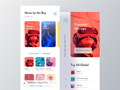 Futuristic Music App design 2019 ios app mobile app design music musical app ui design