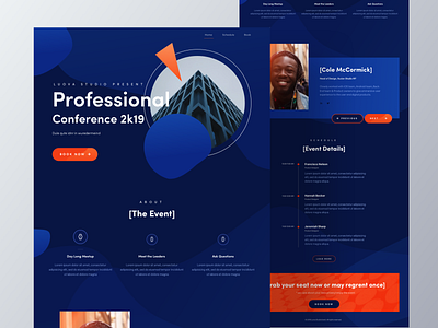 Event Homepage colorful conference event homepage landing page web design website homepage