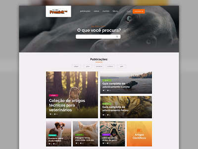 Portal's article for veterinary proposal article blog design interface news web