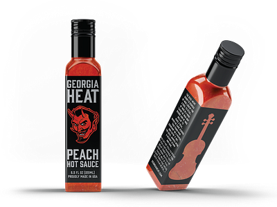 Georgia Heat Hot Sauce bottle design devil georgia graphic design hot sauce peach sauce